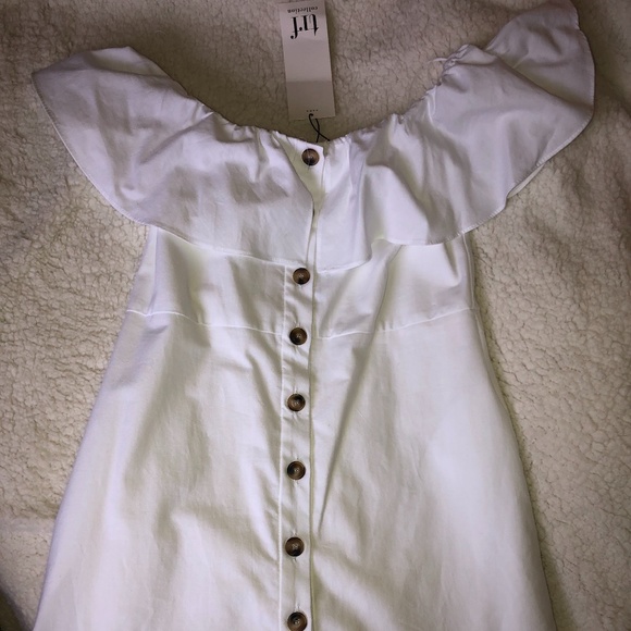 zara white buttoned dress